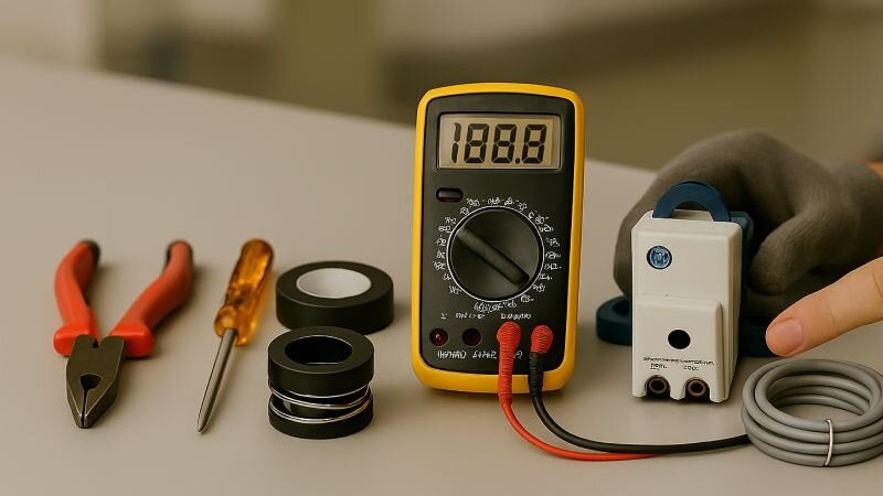 Các dụng cụ và vật liệu cần thiết để lắp đặt rơ le tự ngắt máy bơm nước