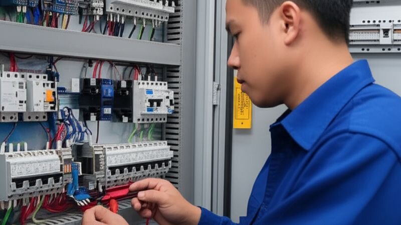 Ssử dụng đồng hồ đo điện để kiểm tra cầu dao trước khi đấu nối
