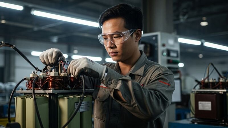 Việc đấu nối hệ thống điện 3 pha phải được thực hiện đúng kỹ thuật