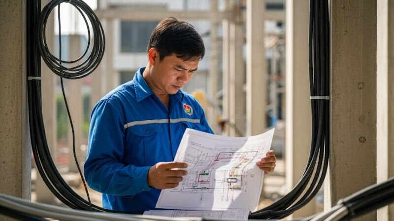 Sử dụng sơ đồ lắp đặt trong lắp đặt và thi công