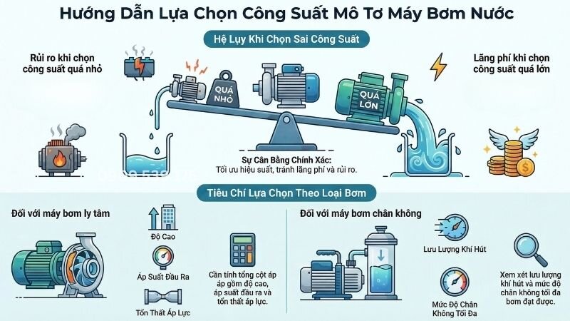 Hướng dẫn lựa chọn công suất mô tơ máy bơm nước.