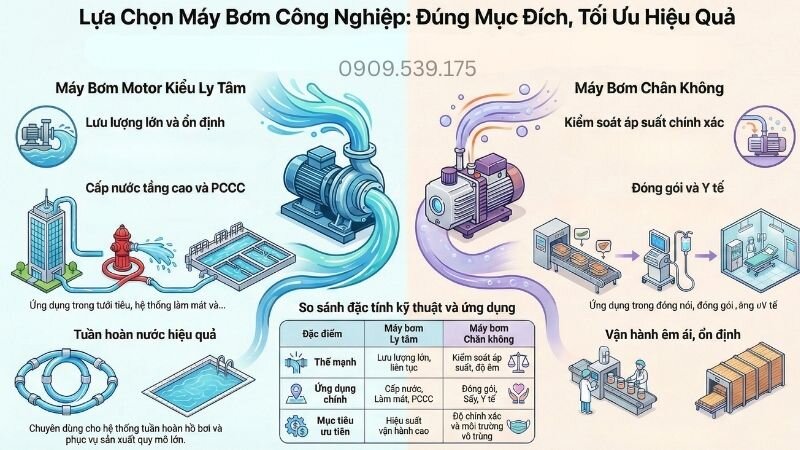 Lựa chọn máy bơm công nghiệp, đúng mục đích tối ưu hiệu quả.