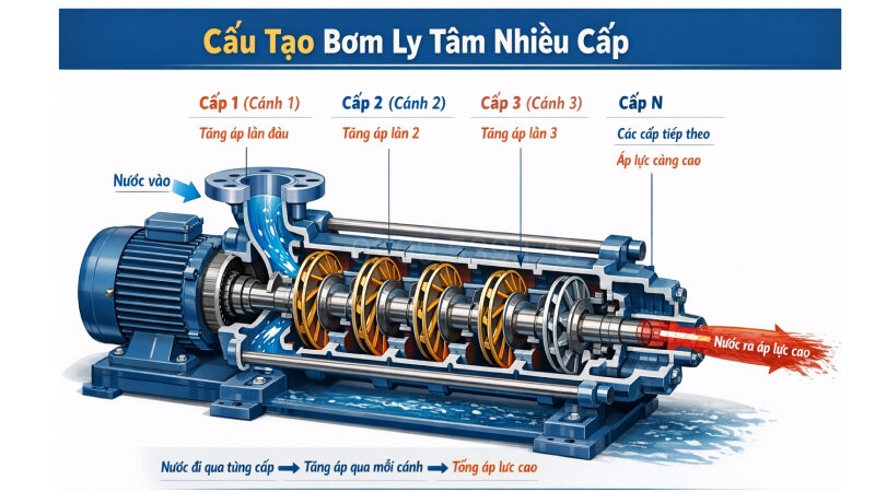 Các cấp của bơm ly tâm nhiều cấp