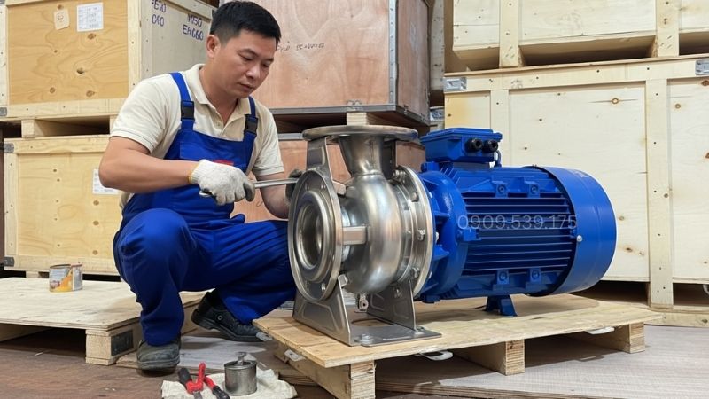 Bảo trì máy bơm nước đẩy xa thường xuyên để hoạt động bền bỉ.