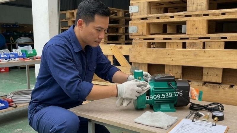 Bảo dưỡng máy bơm nước định kỳ để tránh bị rò rỉ nước.