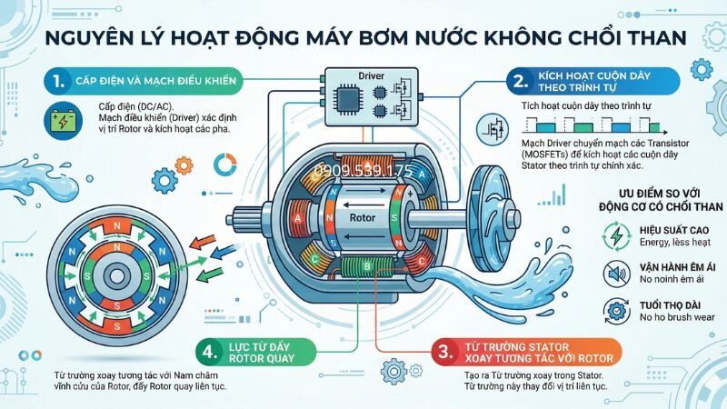Nguyên lý hoạt động không chổi than