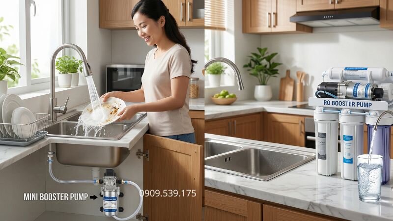 Bơm tăng áp 12v sử dụng quy mô nhỏ