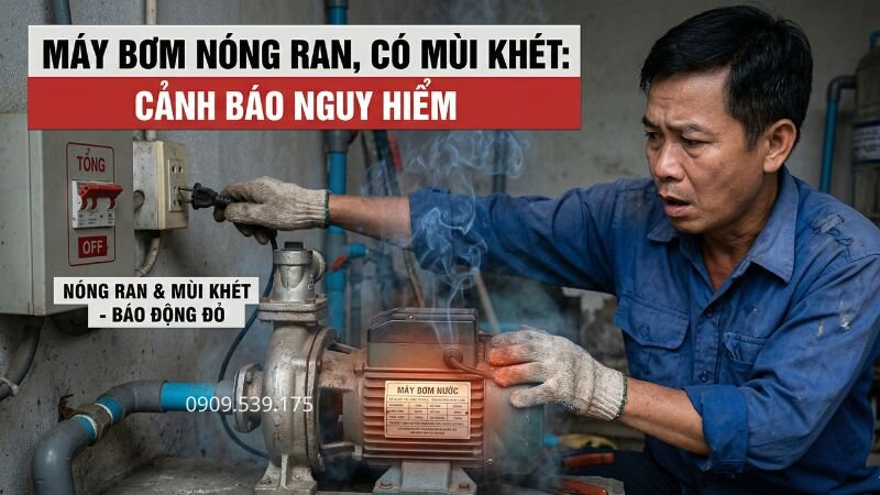 Máy bị nóng có mùi khét
