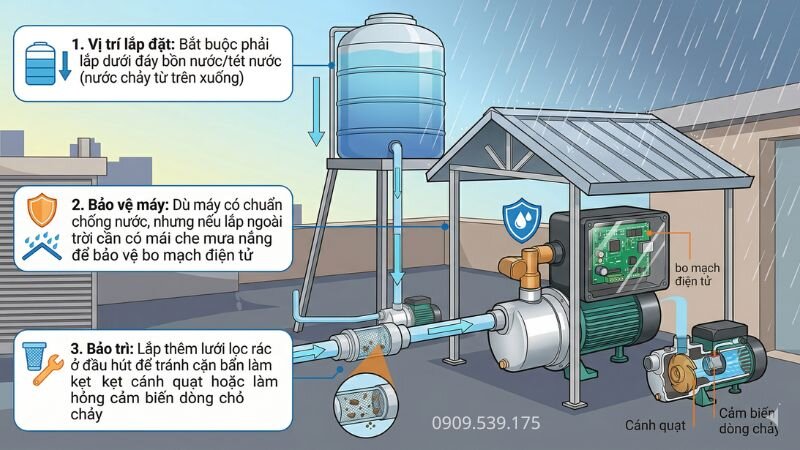 Lưu ý quan trọng khi sử dụng máy bơm